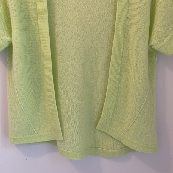 Pure Collection Cashmere Sweater Cardigan Women’s Size 8/10 Medium Chartreuse - Picture 4 of 11
